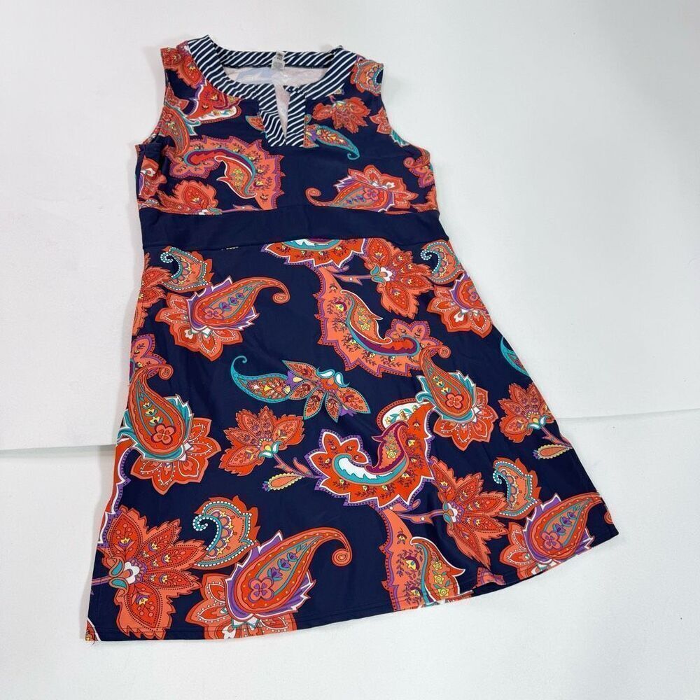 Mazu‎ Swim Tricot Cover Up Dress Womens Small Paisley Blossom Nylon Pockets